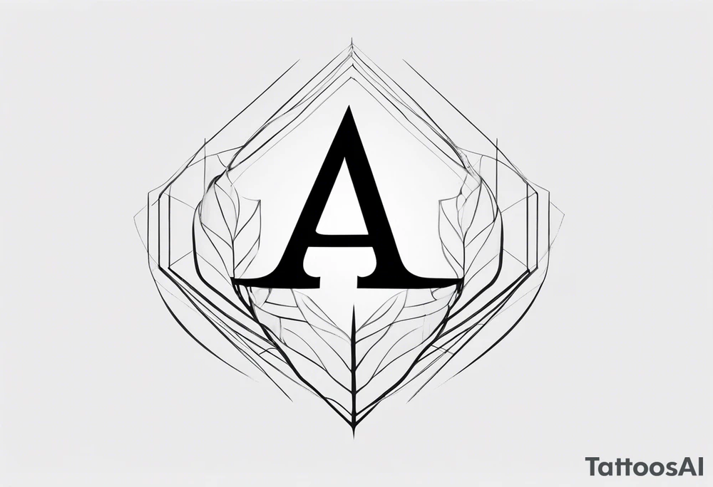 Generate small and minimalistic tattoo that includes the letters: A, K, E, O tattoo idea