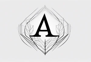 Generate small and minimalistic tattoo that includes the letters: A, K, E, O tattoo idea