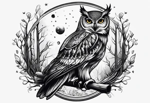 owl, fireflies tattoo idea