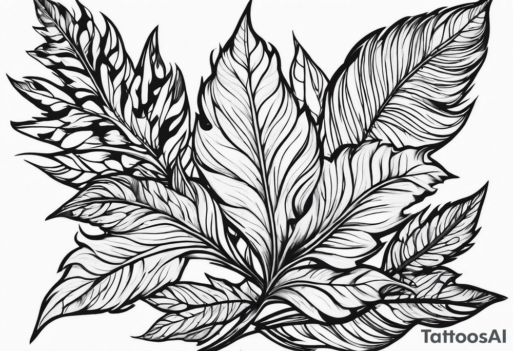 Leaf work tattoo idea