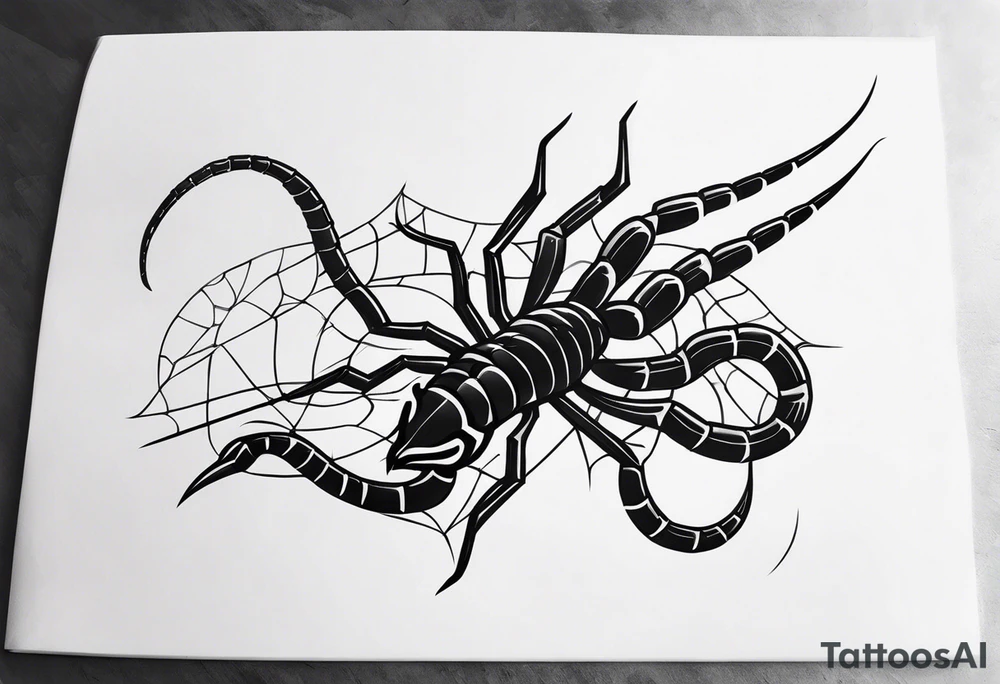 snake spider scorpion blade tattoo idea