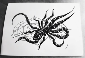 snake spider scorpion blade tattoo idea