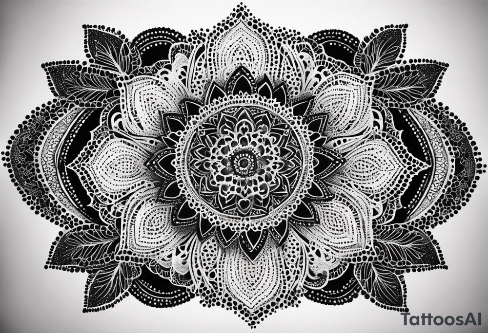 Lace and mandala tattoo idea