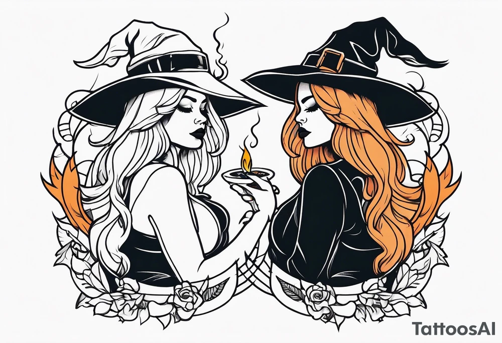 Witches who smoke tattoo idea