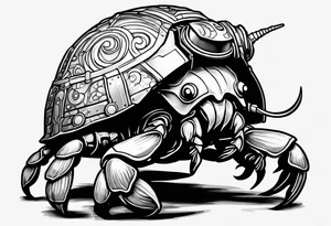 hermit crab wearing a storm trooper helmet tattoo idea