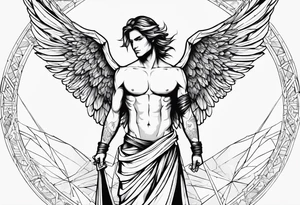 Survival love angel male tattoo idea