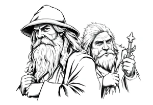 Gandalf and frodo journeying together tattoo idea