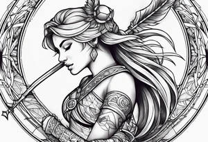 Sagittarius and cancer zodiac sign half sleeve tattoo idea
