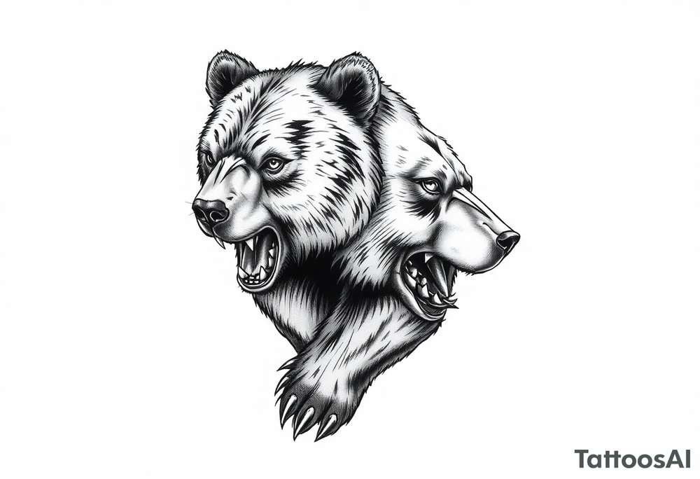 Powerful bear tattoo idea