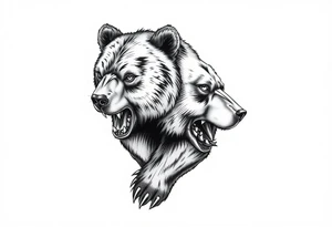Powerful bear tattoo idea