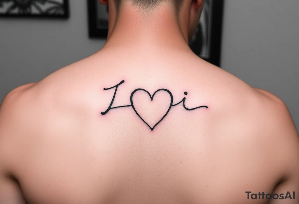 Kyori in cursive but instead of the dot in the i make it a heart tattoo idea
