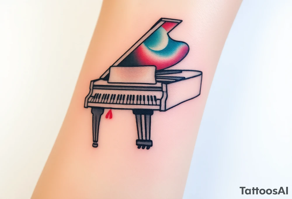 grand piano tattoo idea