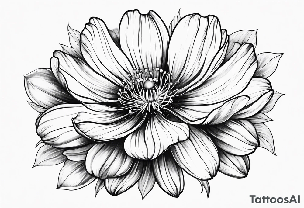 Cosmos flower tattoo idea