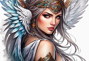Angel warrior tattoo idea