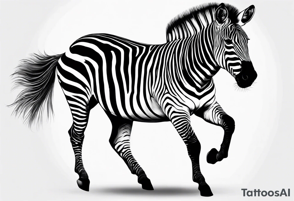 Zebra in attack mode tattoo idea