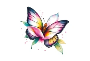 Magnolia flower, butterfly tattoo idea