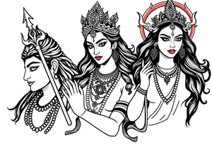 Lord Shiva, Godess Kali, Godess Lilith Together tattoo idea