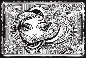 Foetus rectangle vertical tattoo idea