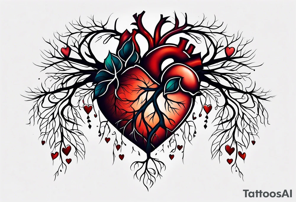 Heart with roots tattoo idea
