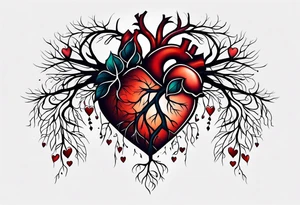 Heart with roots tattoo idea