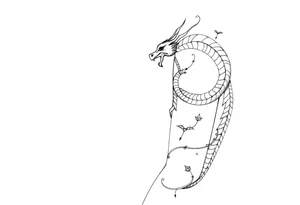 Dragão etéreo, narrativo, nascendo da magia do livro tattoo idea