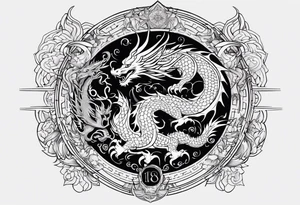 combine this into prompt for AI tatoo generator - power of birth date: which is 18 of April, 1988 year of dragon. it should demonstrate сonfidence and determination, spiritual strength and growth tattoo idea