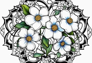 Small tattoo of a forget me knot flower linework tattoo idea