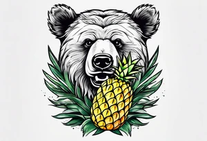 Bear loves pineapple tattoo idea