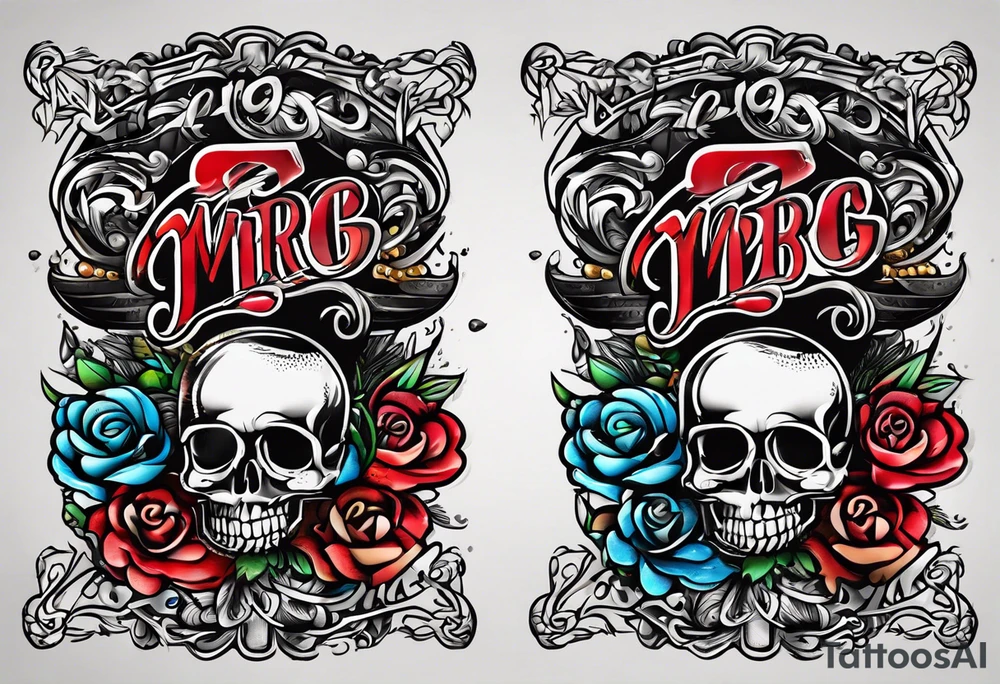 logo-type tattoo word "MRBG" tattoo idea