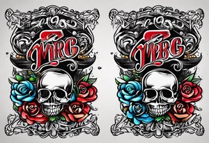 logo-type tattoo word "MRBG" tattoo idea