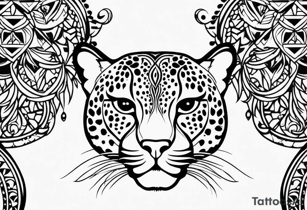 Sexy women cheetah print tattoo retro svg tattoo idea