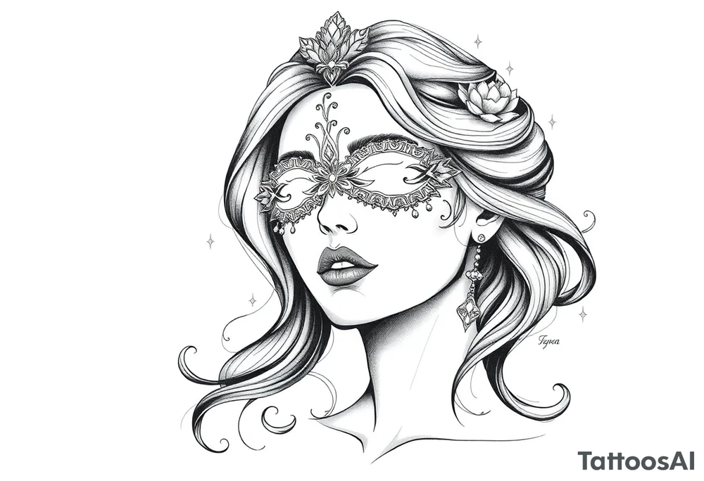 Fortuna as a beautiful woman with covered eyes tattoo idea