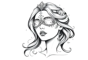 Fortuna as a beautiful woman with covered eyes tattoo idea