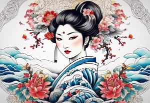 strength and resilience, feminine, animals, colour tattoo idea