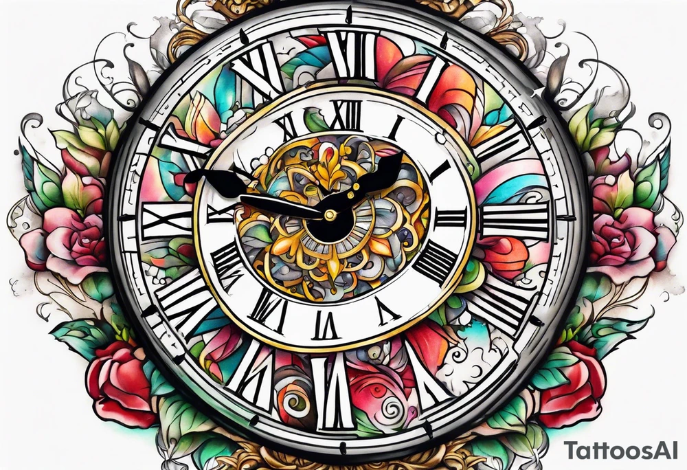 Wonderland clock tattoo idea