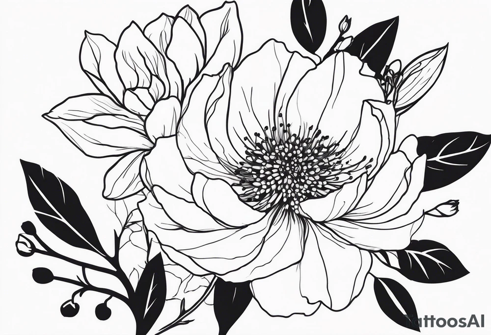 Pretty ,feminine flowers tattoo idea