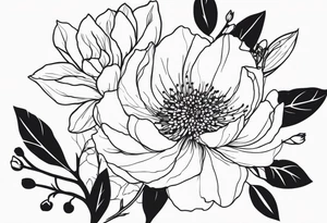 Pretty ,feminine flowers tattoo idea