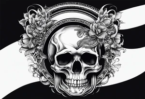 skulls with roller coaster track tattoo idea