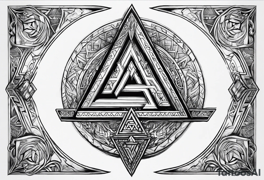 Valhalla steps Valknut sword tattoo idea