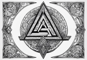 Valhalla steps Valknut sword tattoo idea