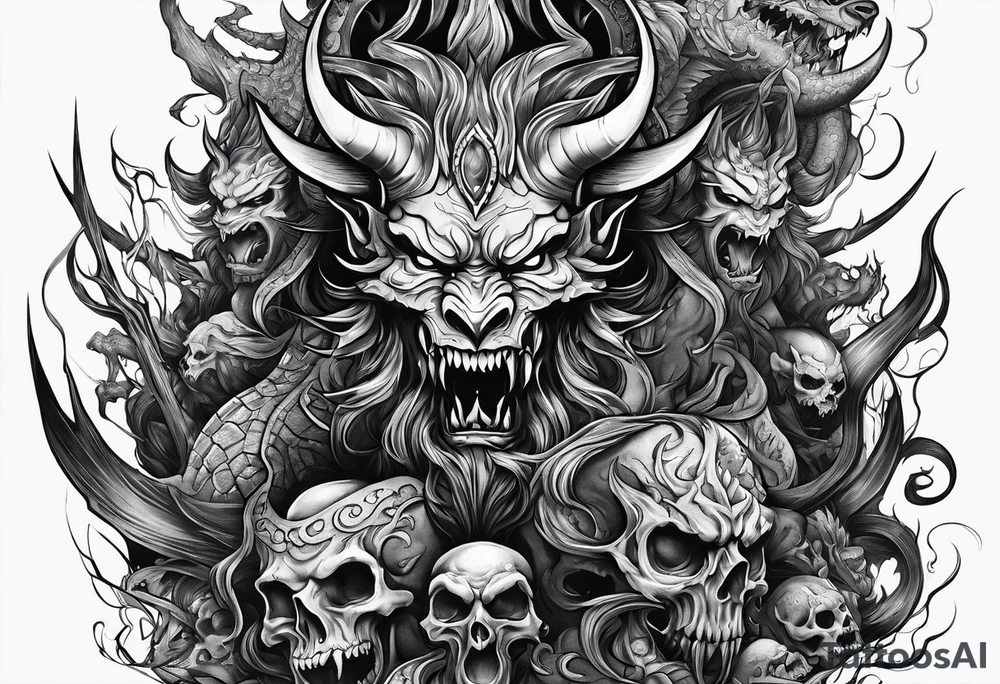 demons crawling from hell tattoo idea