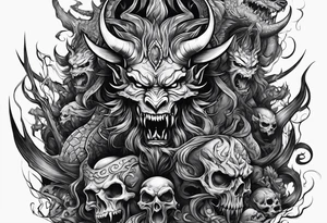 demons crawling from hell tattoo idea