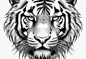 Compass tiger tattoo idea
