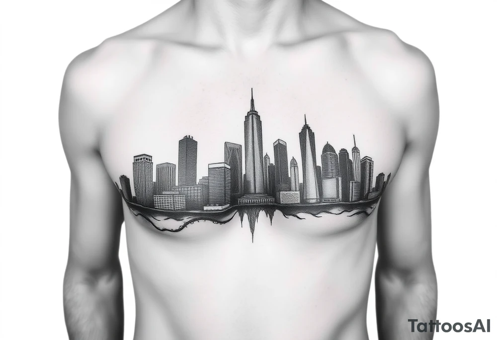Real Houston Texas skyline tattoo idea