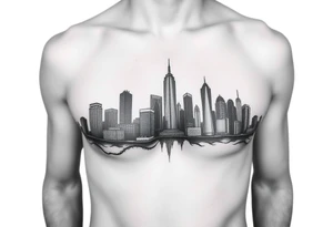 Real Houston Texas skyline tattoo idea