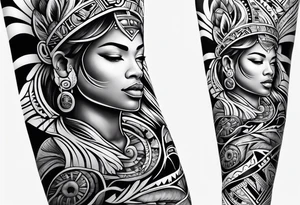 A puerto rican taino tribal sleeve tattoo idea