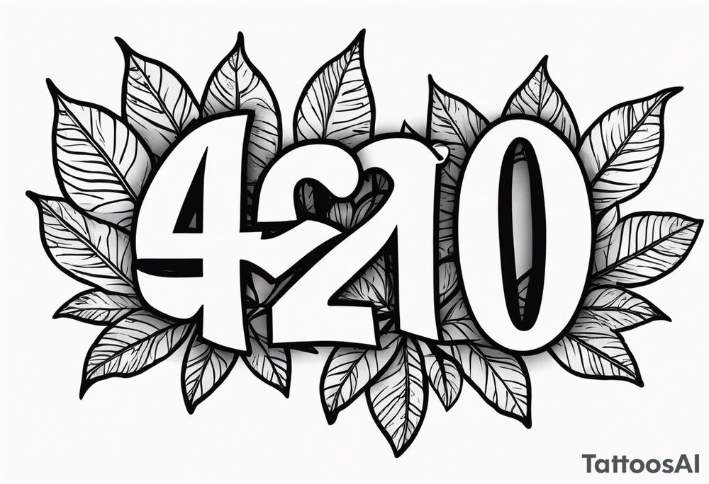 420 weed leafs tattoo idea