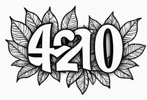 420 weed leafs tattoo idea