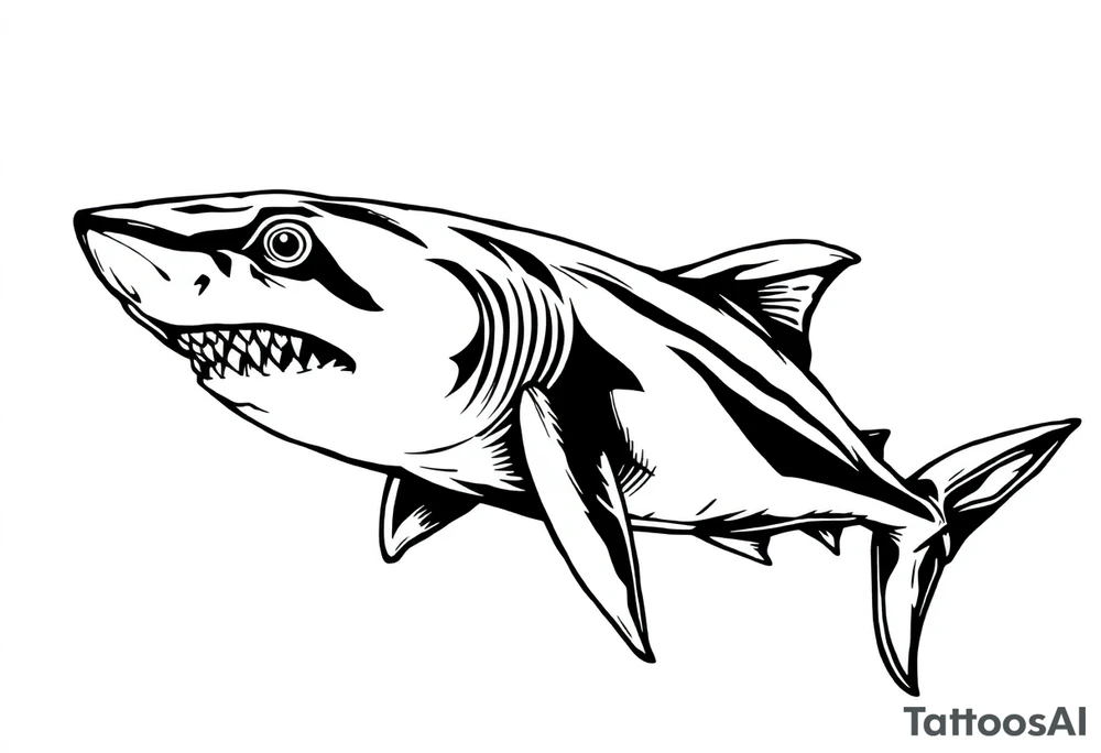 American traditional shark tattoo idea