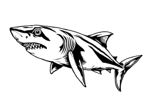 American traditional shark tattoo idea